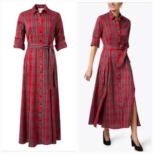 Finley Laine Red Plaid Shirt Dress